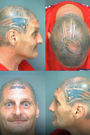 The inkwork was revealed after he was arrested for drug possession.