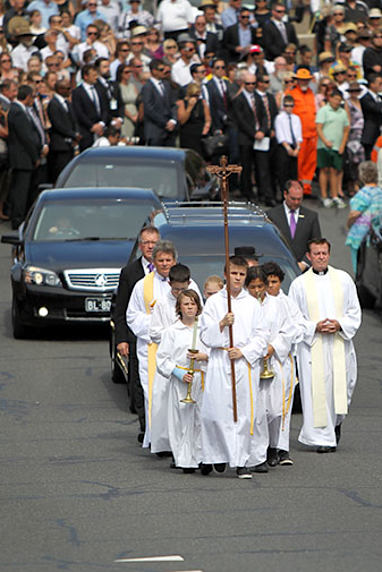 The Vatican Cricket XI, or St Peter's Cricket Club, attend a mass for Hughes in Rome.