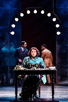 Beanie Feldstein, center, during a performance of "Funny Girl."
