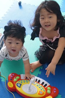 Seongjae Lim, pictured as a toddler with his older sister. 