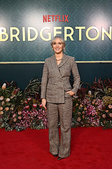 Jess Brownell attends the "Bridgerton" Season 3 launch