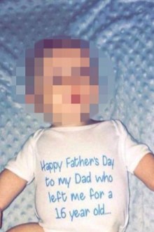 Mum labelled 'trashy' for Father's Day post