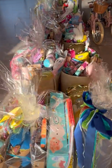 The Kardashian's lavish Easter hampers.