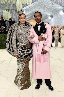  Rihanna and A$AP Rocky attend the 2026 Met Gala celebrating "Costume Art" at the Metropolitan Museum of Art on May 04, 2026 in New York City. 