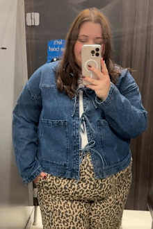 Kmart has released a new fashion find that looks identical to a high-end product and social media can't get enough of it. Tie Front Denim Jacket