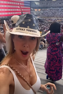 Getaway star Catriona Rowntree at Beyonce concert in Paris with special guest Miley Cyrus
