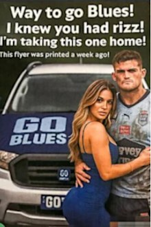 A fake AI generated Nathan Cleary image on a flyer left on cars.