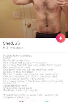One man’s Tinder bio has caused a stir, with the list of standards he holds for any woman