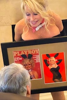 Dolly Parton re-created her Playboy Bunny magazine cover for husband.