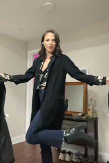 Woman solo night out outfit