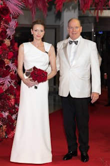 Princess Charlene of Monaco and Prince Albert II of Monaco attends the Gala Dinner For The F1 Grand Prix Of Monaco on May 25, 2025 in Monaco, Monaco. (Photo by Arnold Jerocki/WireImage)