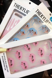 Kylie Jenner, cosmetics, phone case, pink, blue