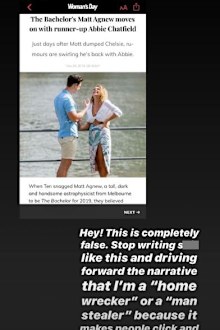 Matt Agnew, Abbie Chatfield, Instagram, comment