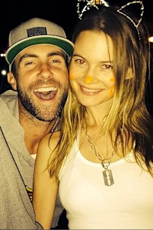 Model Behati Prinsloo and Maroon 5 frontman Adam Levine.