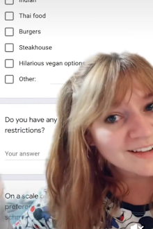 A woman has revealed the hilarious questionnaire her boyfriend sent to her prior to their first date.
