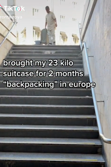 Woman backpacking luggage mistake