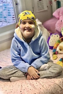 Charli Gerrey during cancer treatment.