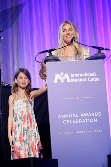Sienna Miller, daughter, Marlowe, International Medical Corps Annual Awards Celebration, The Beverly Wilshire on November 07, 2019 in Beverly Hills, California