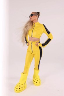 Paris Hilton MSCHF Big Yellow Boots