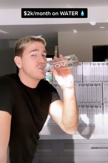 Canadian man VOSS bottled water
