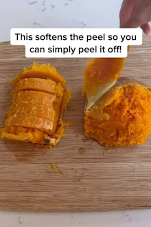 pumpkin peeling hack using oven Mama Mila