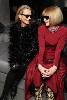 Kate Moss and Anna Wintour attend the Tom Ford Womenswear Fall/Winter 2025-2026 show as part of Paris Fashion Week on March 05, 2025 in Paris, France.  
