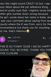 job seeker accidentally writes down wrong reference