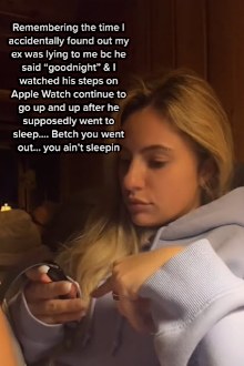 Kristen had said 'goodnight' to her boyfriend when she noticed something unusual.