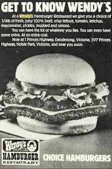 Wendy's ad in Melbourne from the 1980s.