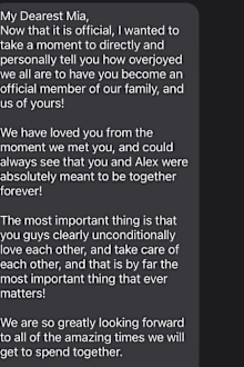 Text from woman's future father-in-law