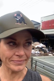 Madeleine West shares emotional video from Lismore amid NSW floods.