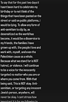Bella Hadid condemns anti-semitism and seemingly criticises Kanye West.