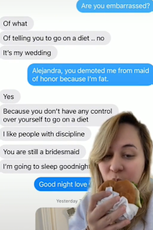 Bridesmaid demoted