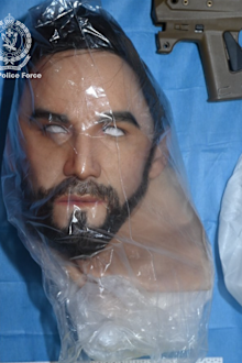 A lifelike silicone mask seized by police.