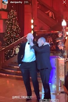 Mike Tindall belting out a tune at a charity event
