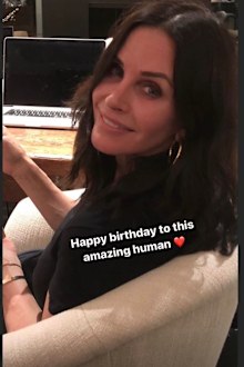 Courteney Cox, 56th birthday, diving, video, Jennifer Aniston, greeting