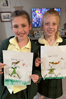 Young Matildas fans Avalon and Bella sent this picture in to show their support.