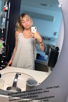 Miley Cyrus, hospital, tonsillitis, selfies, Instagram