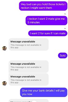 taylor swift ticket scam melbourne dad
