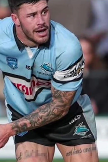 Image uploaded to NSWRL social media of Joshua Taylor-Myles tattoos.