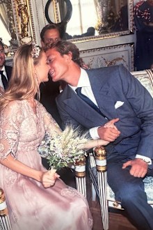 Beatrice Borromeo and Pierre Casiraghi on their wedding day in 2015.