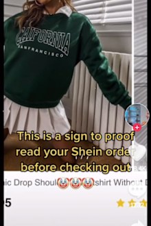 Shein jumper spelling error