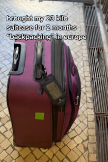 Woman backpacking luggage mistake