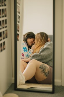 Two women embracing, couple, intimacy