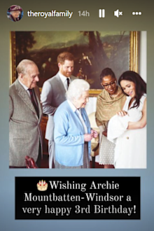 Queen Elizabeth wishes her great grandson, Archie, a happy birthday.