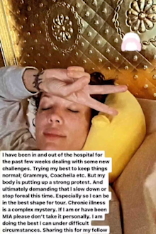Halsey tells fans she may be reducing workload amid ongoing health struggles.
