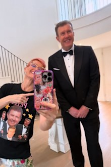 Jesse Rowe supports her husband Peter Overton as he is nominated for a logie 