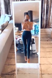 Chrissy Teigen, topless, Instagram, video