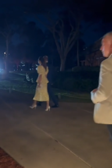 Kate and Will walking holding hands Bahamas