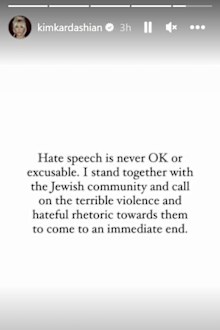 Kim K Insta stories Kayne Jewish comments